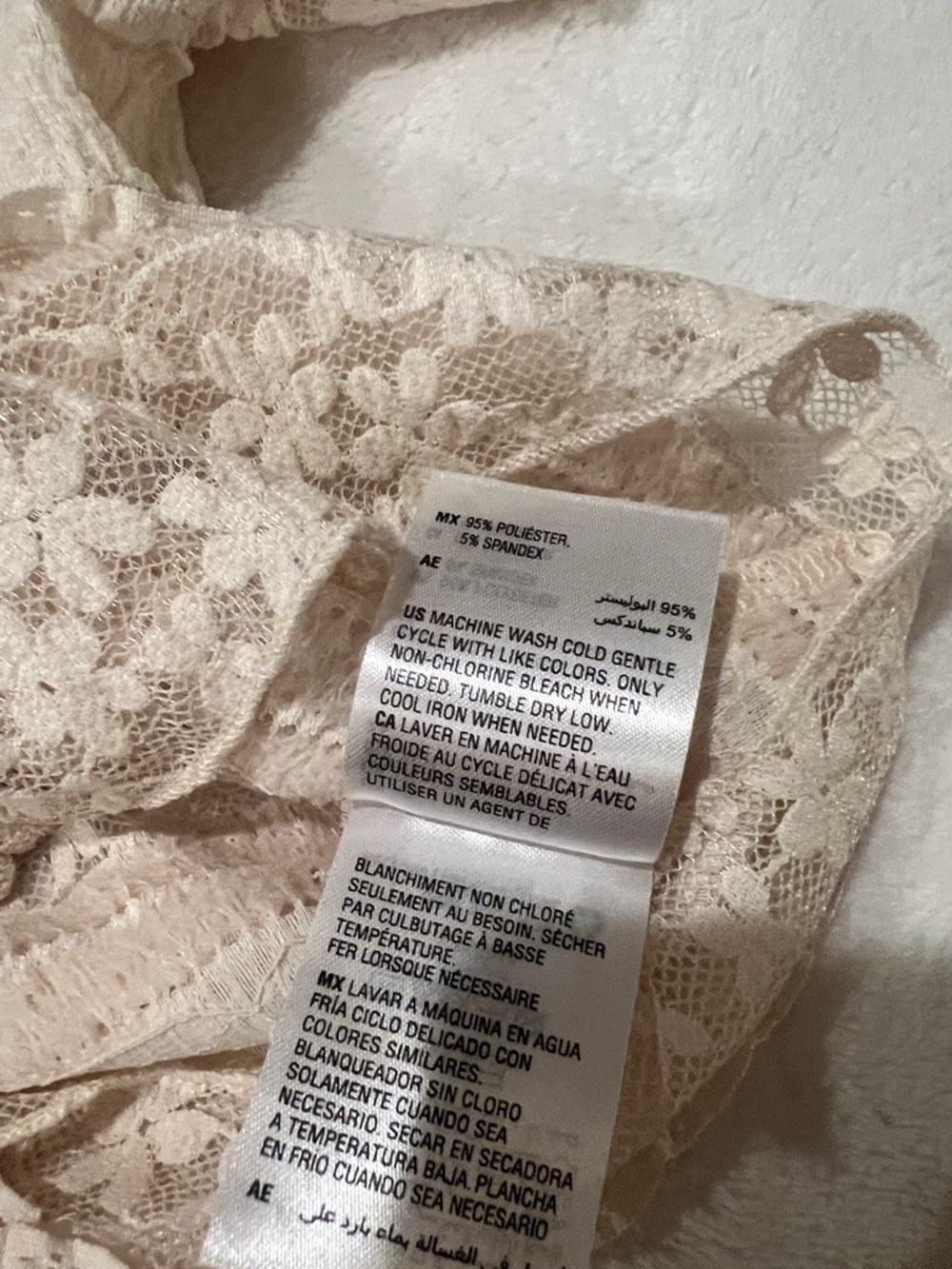 Cream Lace Ruffle Button-Front Cardigan - Picture 4 of 5